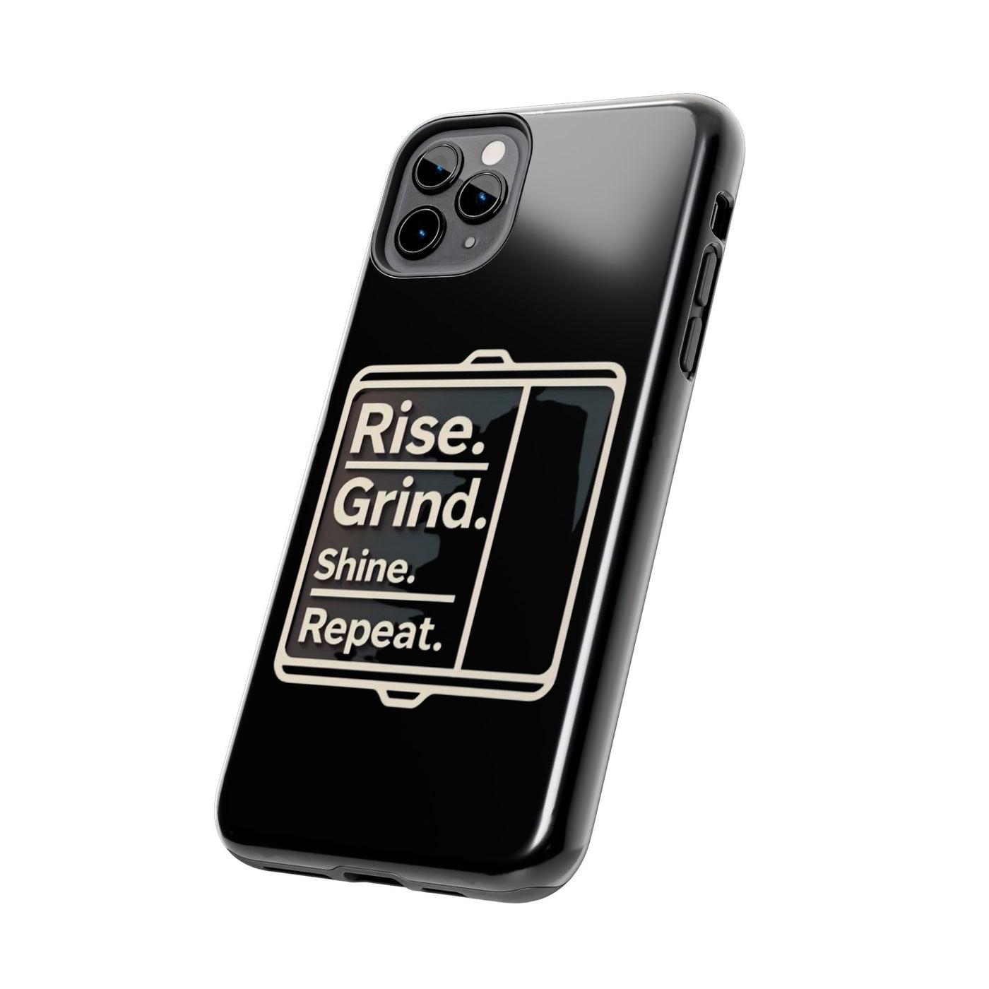 Motivational Tough Phone Case - 'Rise. Grind. Shine. Repeat.' - Durable Protection for Hustlers