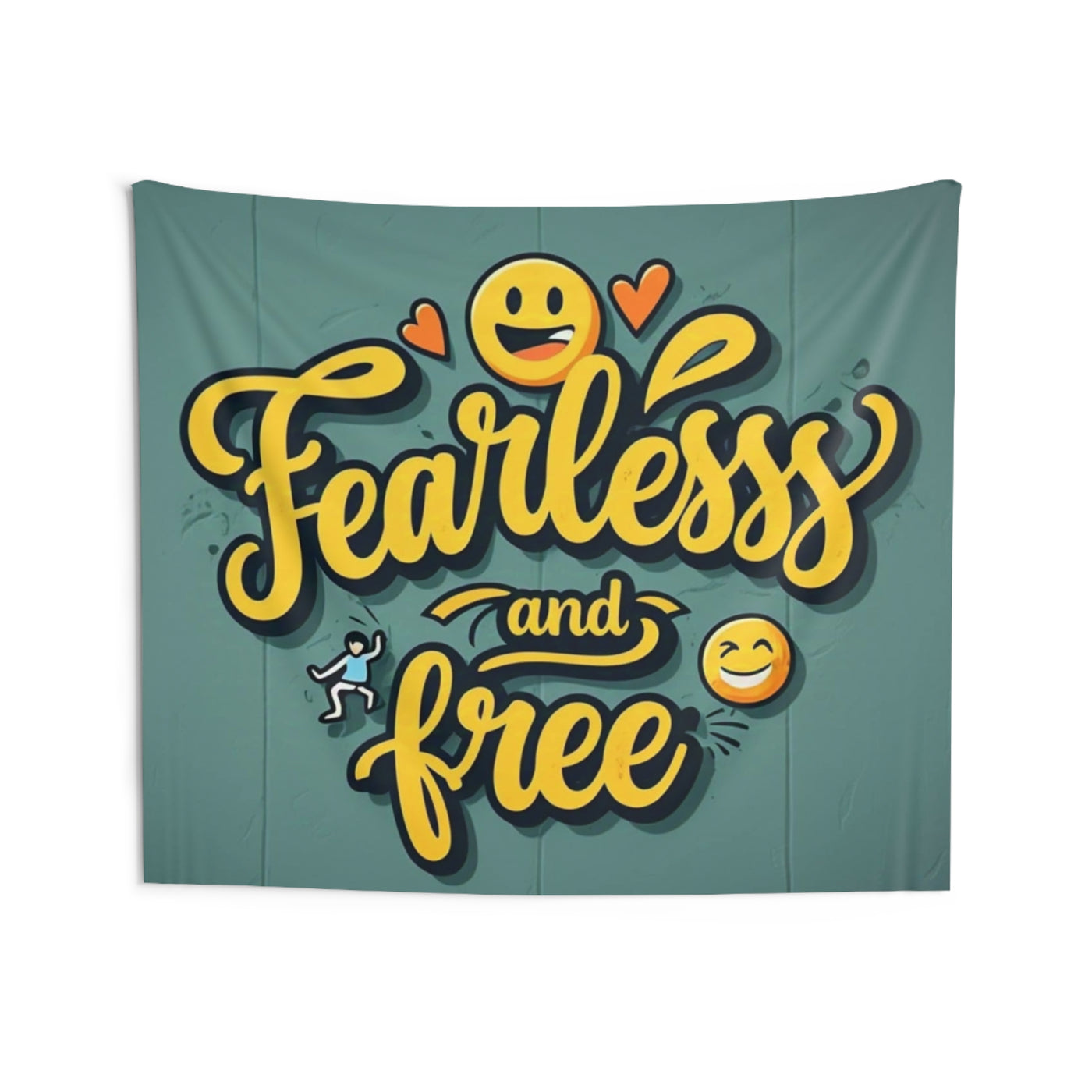 Fearless and Free Indoor Wall Tapestry - Motivational Home Decor for Positive Vibes