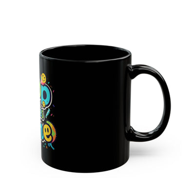 Sipp, Smile & Shine - Colorful Black Coffee Mug (11oz, 15oz)