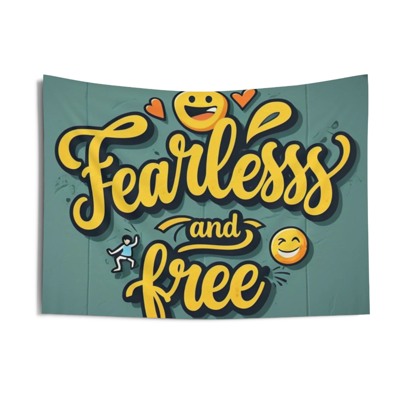 Fearless and Free Indoor Wall Tapestry - Motivational Home Decor for Positive Vibes