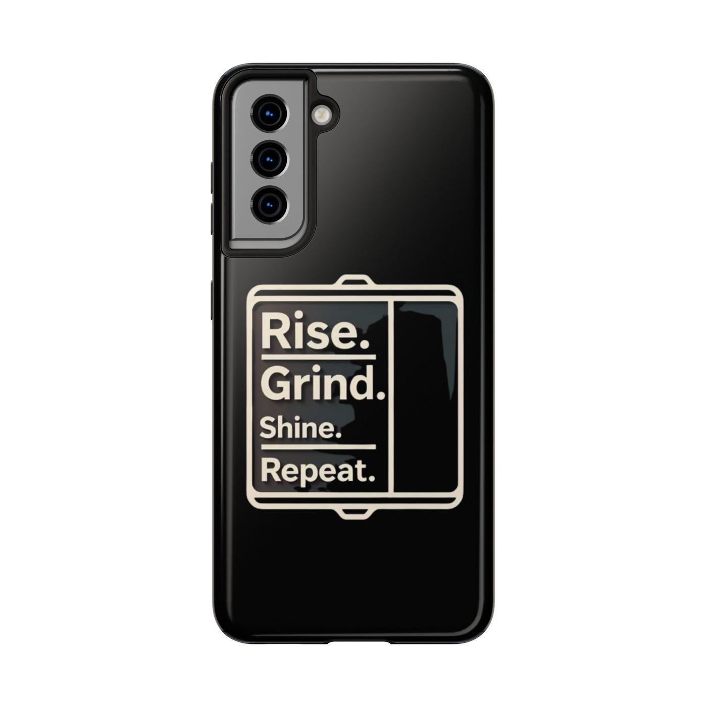 Motivational Tough Phone Case - 'Rise. Grind. Shine. Repeat.' - Durable Protection for Hustlers