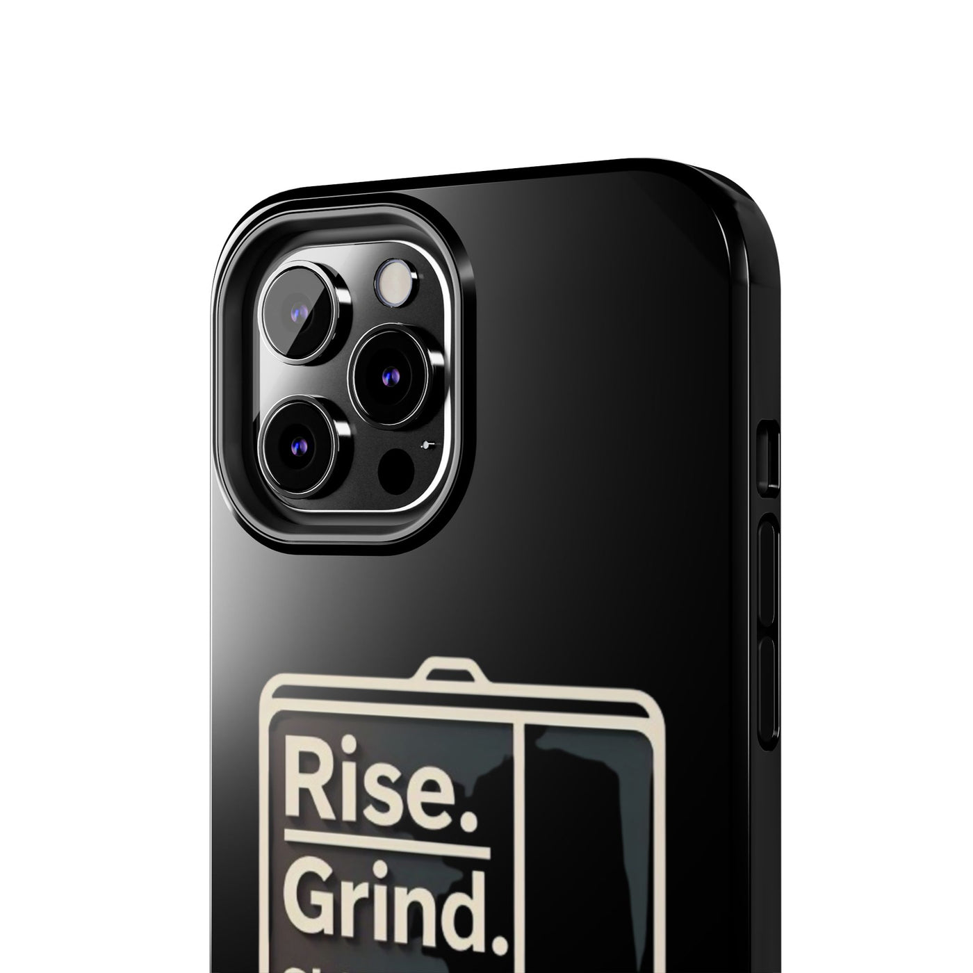 Motivational Tough Phone Case - 'Rise. Grind. Shine. Repeat.' - Durable Protection for Hustlers