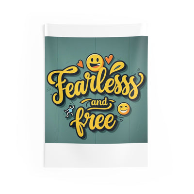 Fearless and Free Indoor Wall Tapestry - Motivational Home Decor for Positive Vibes