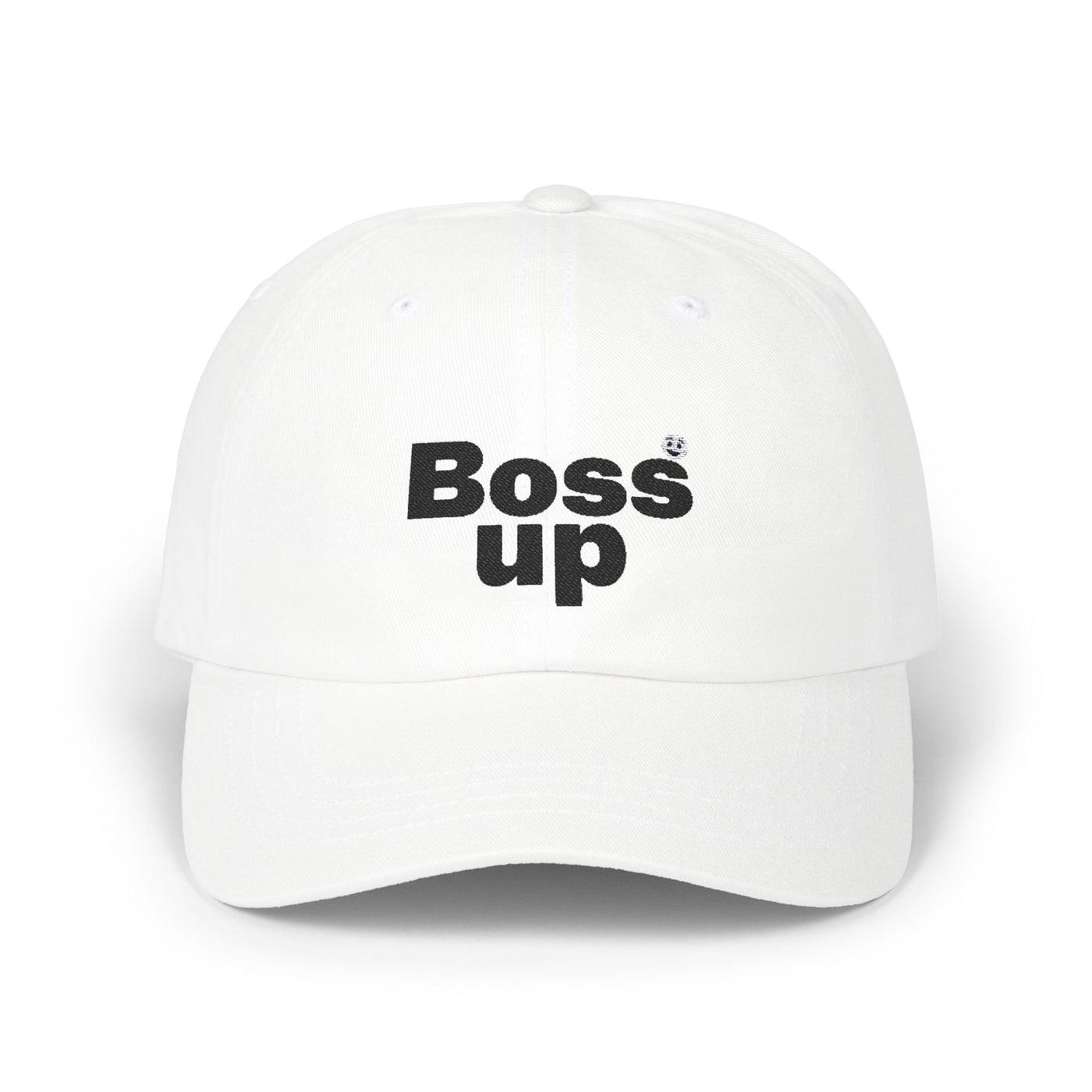 Boss Up Classic Dad Cap - Motivational White Cap for Casual Style