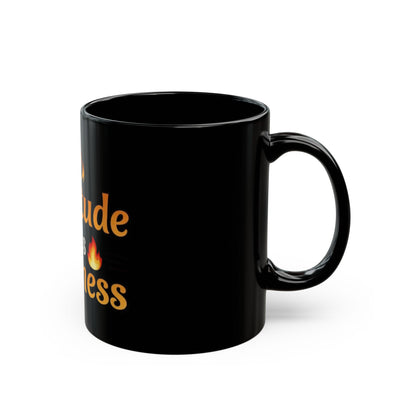 Gratitude Fuels Greatness Black Mug - Inspirational Coffee Cup for Daily Motivation