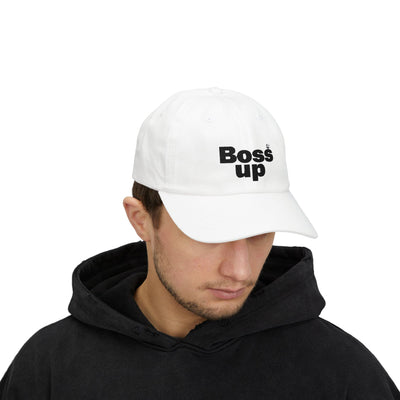 Boss Up Classic Dad Cap - Motivational White Cap for Casual Style