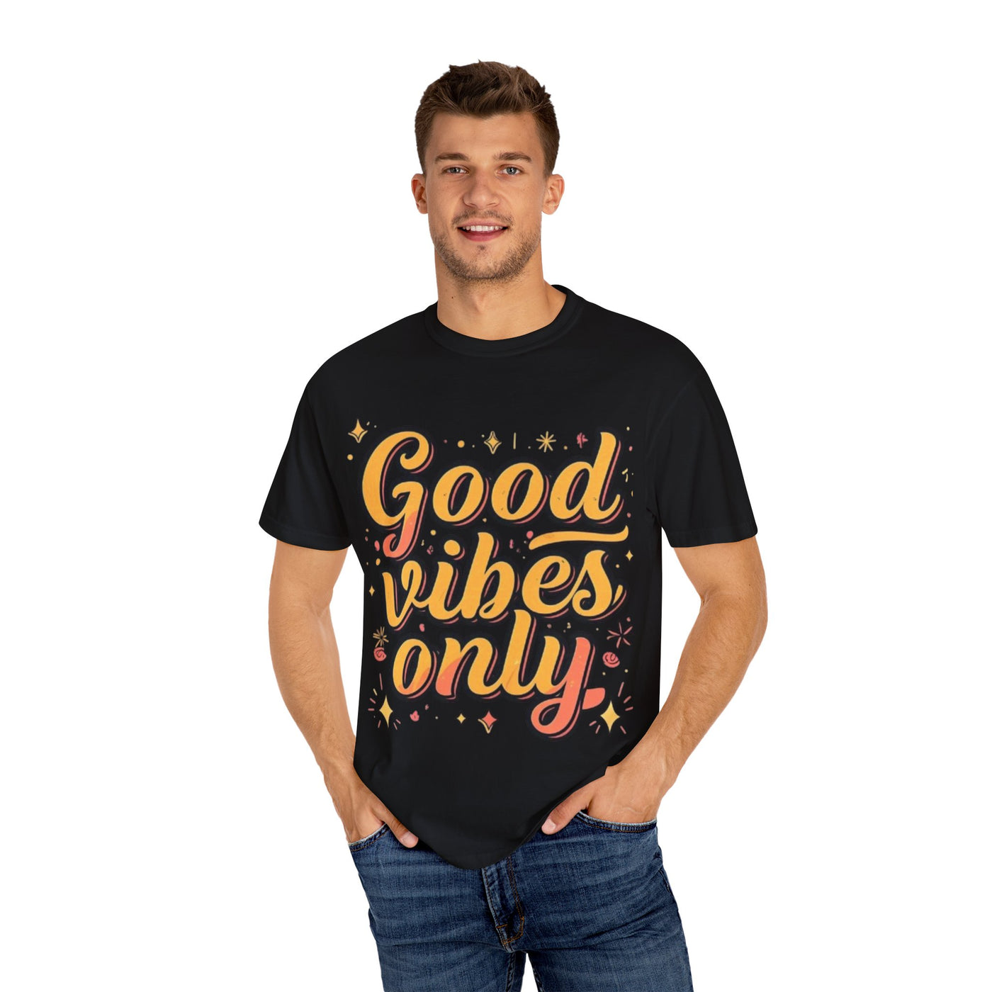 Good Vibes Only Unisex Garment-Dyed T-Shirt