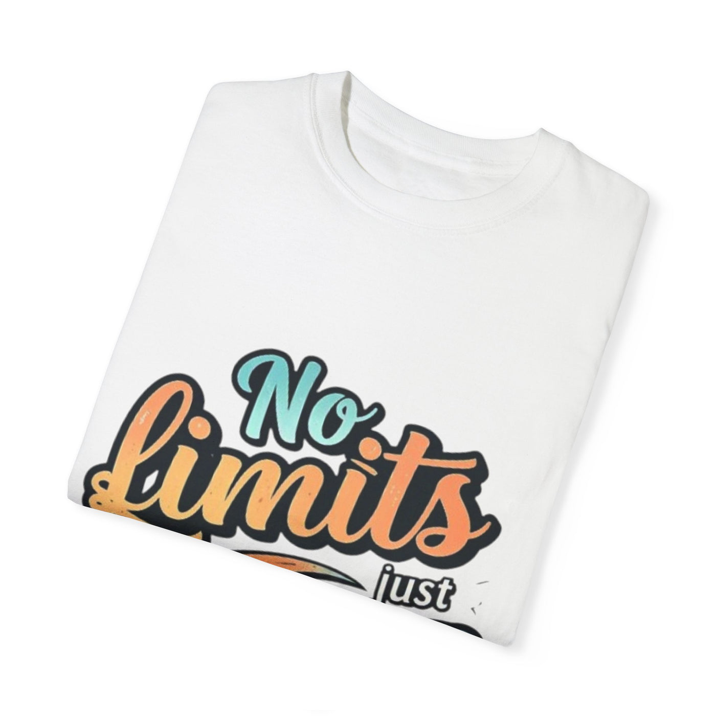 Inspirational Unisex Garment-Dyed T-Shirt with 'No Limits Just Possibilities' Design