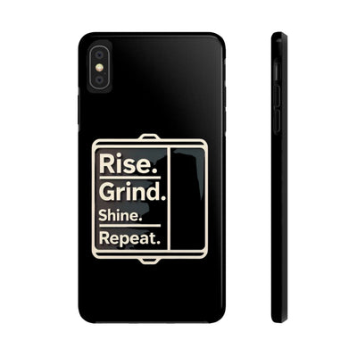 Motivational Tough Phone Case - 'Rise. Grind. Shine. Repeat.' - Durable Protection for Hustlers