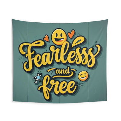 Fearless and Free Indoor Wall Tapestry - Motivational Home Decor for Positive Vibes