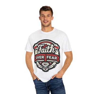 Faith Over Fear Unisex Garment-Dyed T-Shirt - Inspirational Graphic Tee for Everyday Wear