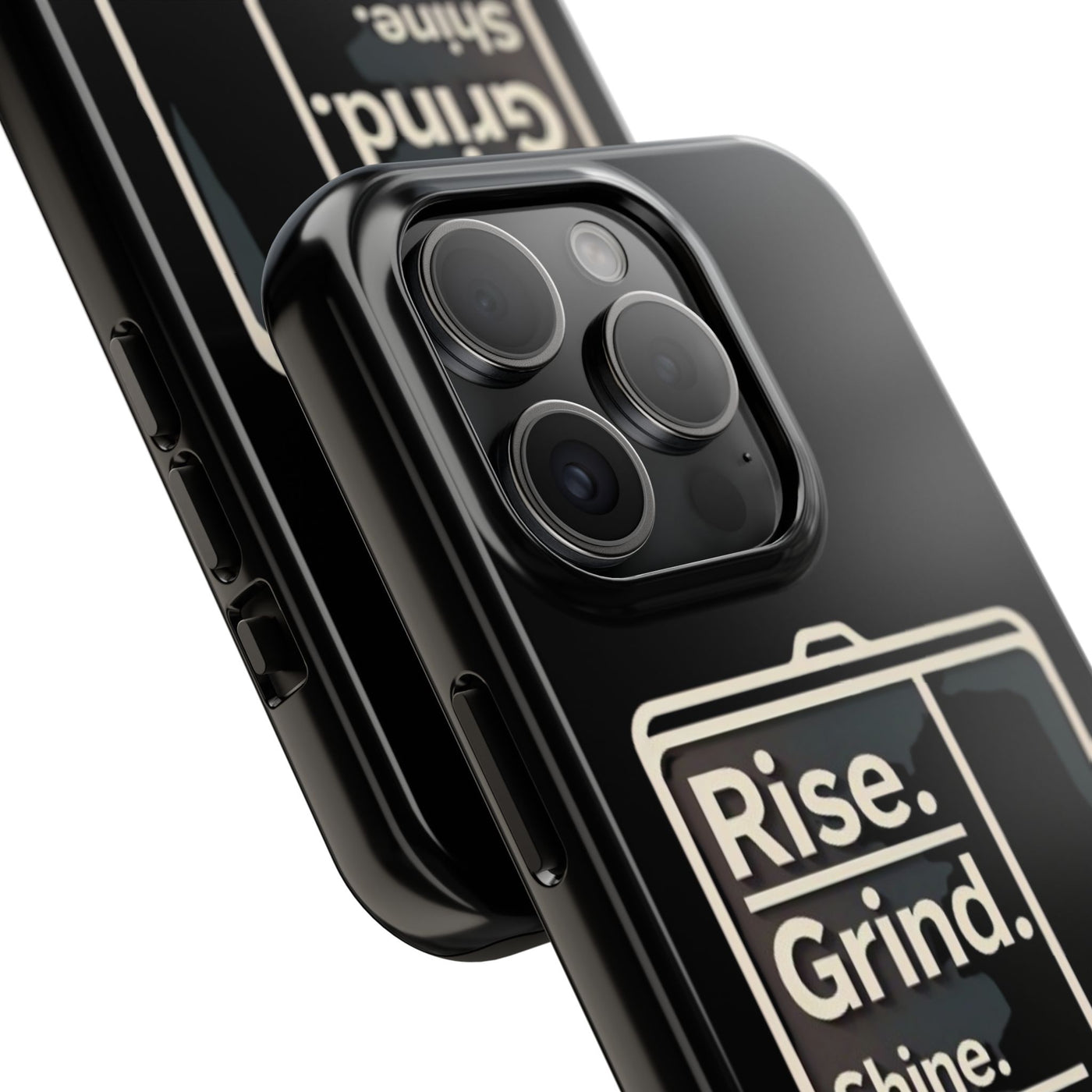 Motivational Tough Phone Case - 'Rise. Grind. Shine. Repeat.' - Durable Protection for Hustlers