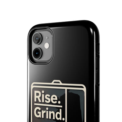 Motivational Tough Phone Case - 'Rise. Grind. Shine. Repeat.' - Durable Protection for Hustlers