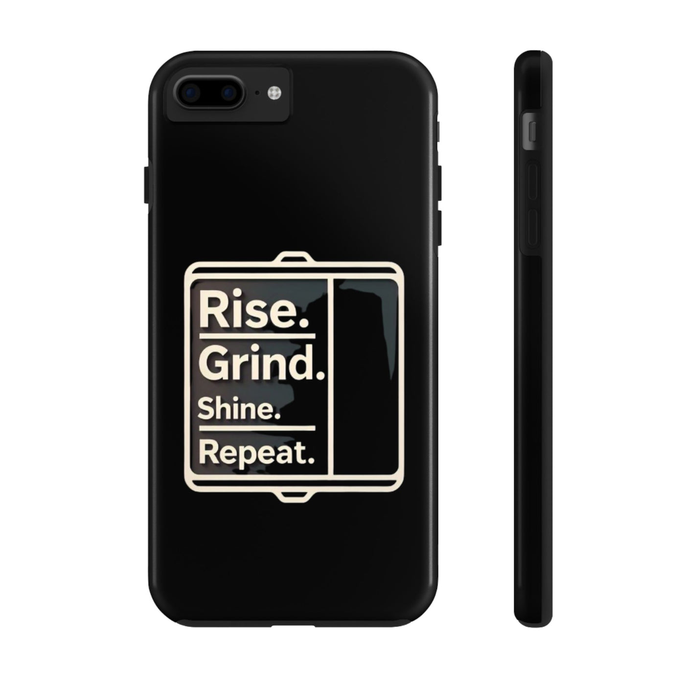 Motivational Tough Phone Case - 'Rise. Grind. Shine. Repeat.' - Durable Protection for Hustlers