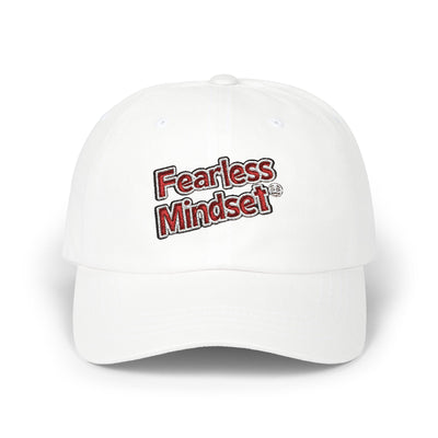 Fearless Mindset Classic Dad Cap - Adjustable White Cap for Confident Style