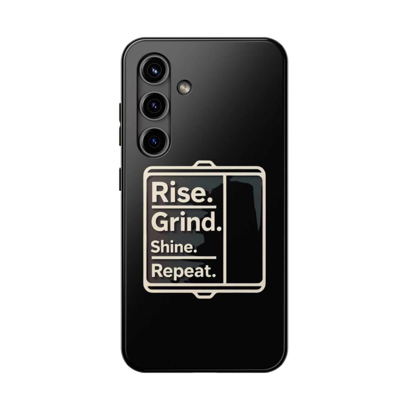 Motivational Tough Phone Case - 'Rise. Grind. Shine. Repeat.' - Durable Protection for Hustlers