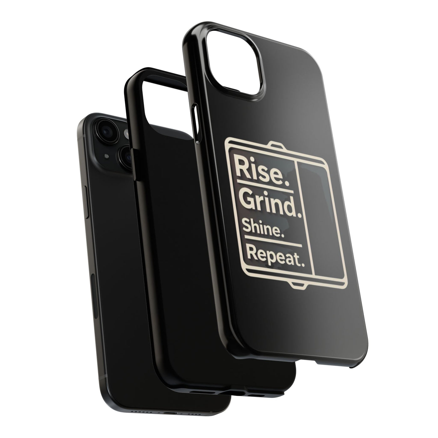 Motivational Tough Phone Case - 'Rise. Grind. Shine. Repeat.' - Durable Protection for Hustlers