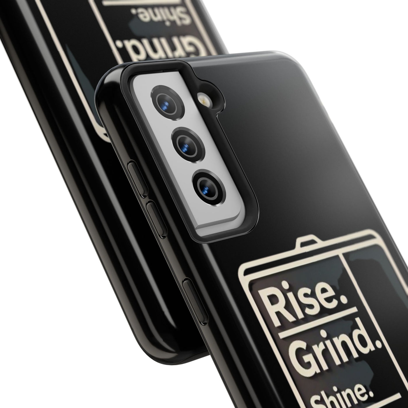 Motivational Tough Phone Case - 'Rise. Grind. Shine. Repeat.' - Durable Protection for Hustlers