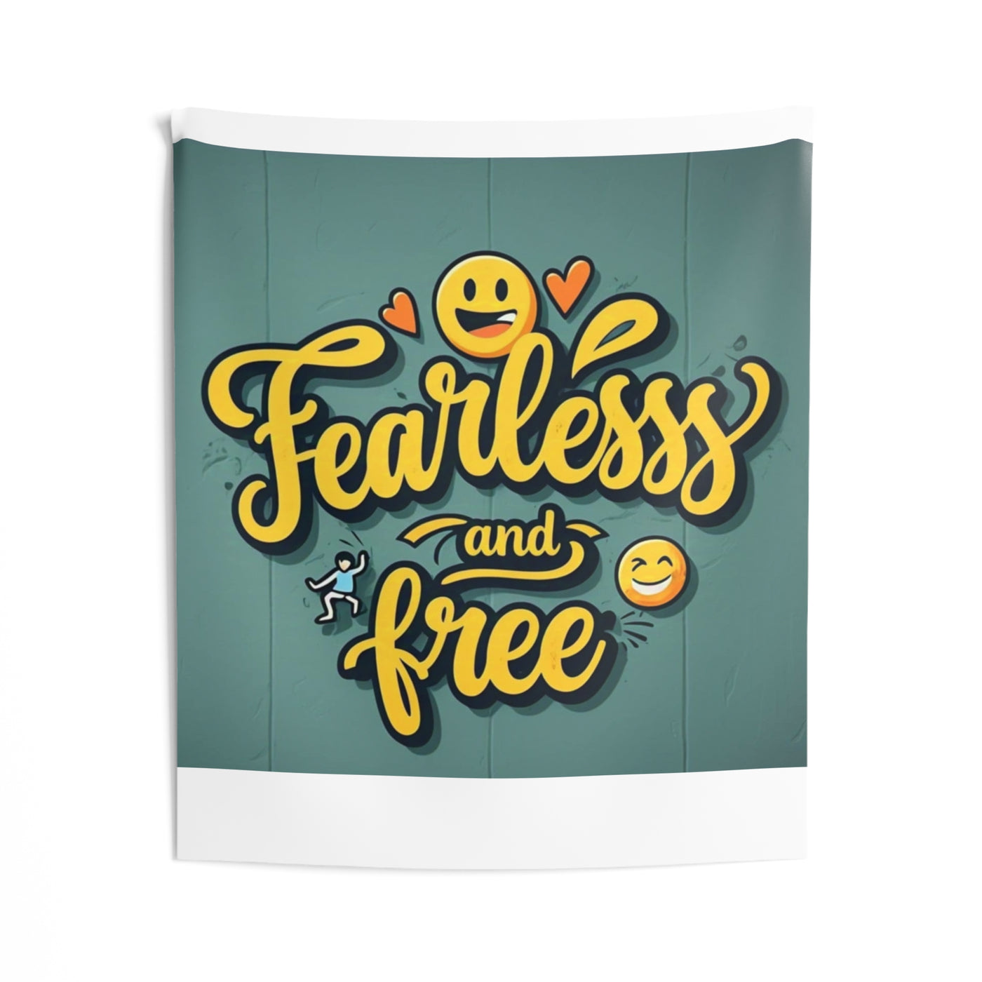 Fearless and Free Indoor Wall Tapestry - Motivational Home Decor for Positive Vibes