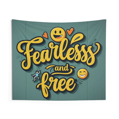 Fearless and Free Indoor Wall Tapestry - Motivational Home Decor for Positive Vibes