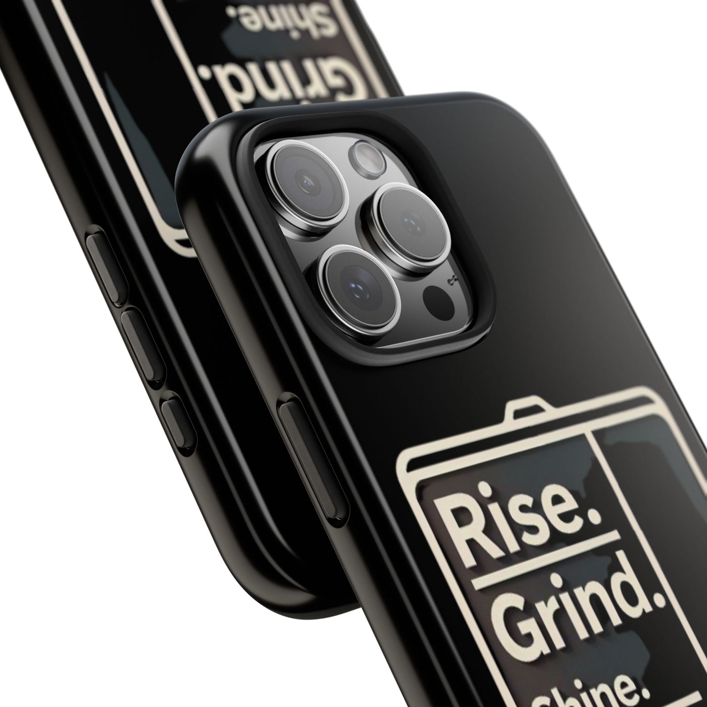 Motivational Tough Phone Case - 'Rise. Grind. Shine. Repeat.' - Durable Protection for Hustlers