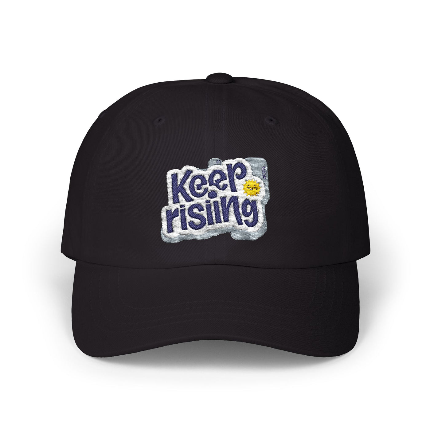 Keep Rising Classic Dad Cap - Motivational White Hat for Everyday Style