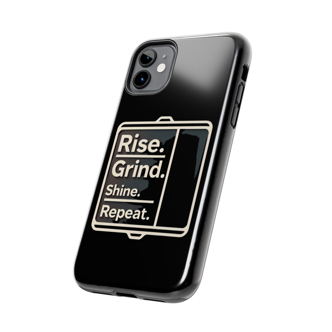 Motivational Tough Phone Case - 'Rise. Grind. Shine. Repeat.' - Durable Protection for Hustlers