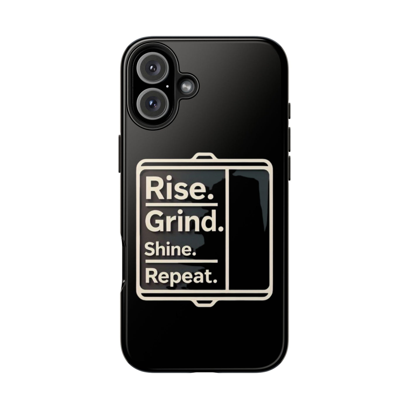 Motivational Tough Phone Case - 'Rise. Grind. Shine. Repeat.' - Durable Protection for Hustlers